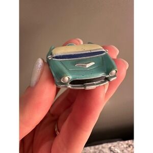 Vintage Teal Convertible Car Figurine Toy Miniature Collectible
